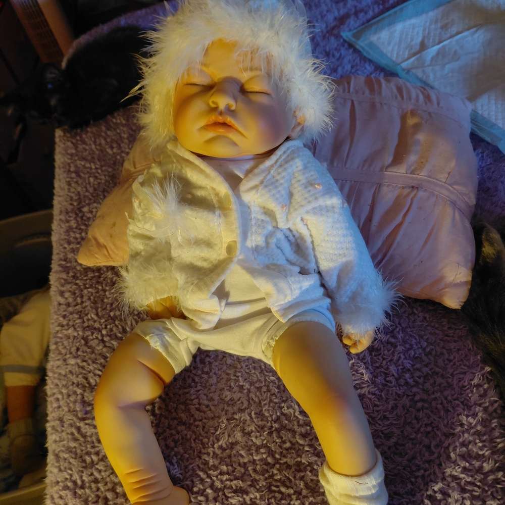Fluffy White Baby Doll